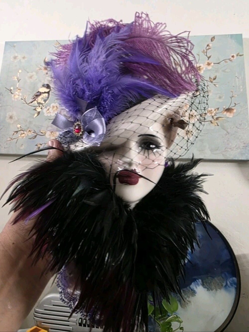 Very Unique Creations Lady Face Mask Wall Hanging Decor Made In USA Read